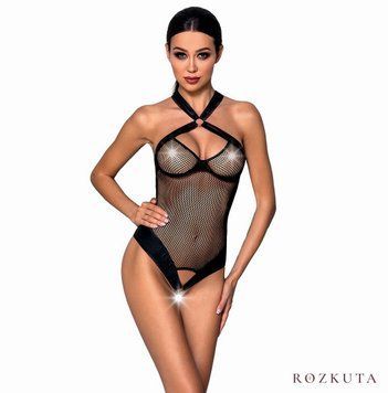 Сітчастий боді з халтером Passion Amanda Body XXL/XXXL, black SO5317 фото