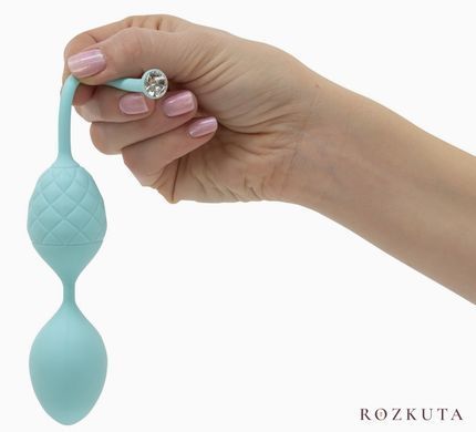 Розкішні вагінальні кульки PILLOW TALK - Frisky Teal з кристалом, діаметр 3,2 см, вага 49-75 гр SO2722 фото