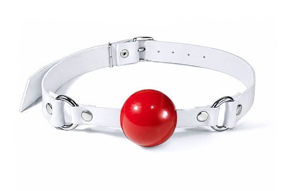Кляп силіконовий Feral Feelings Silicon Ball Gag White/Red, білий ремінець, червона кулька SX3977 фото