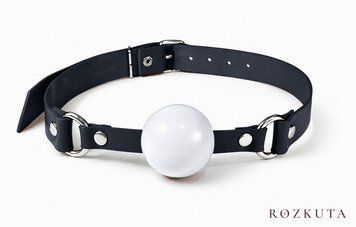 Кляп силіконовий Feral Feelings Silicon Ball Gag Black/White, чорний ремінець, біла кулька SX3979 фото