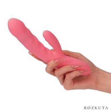 Вібратор-кролик Svakom Avery Strawberry Pink з рухом стовбура вперед-назад, рожевий SX1279 фото