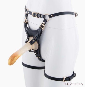 Страпон LOCKINK SEVANDA Queen Sheba Strapon Golden Dildo, регульовані кріплення, силіконовий дилдо SX0874 фото