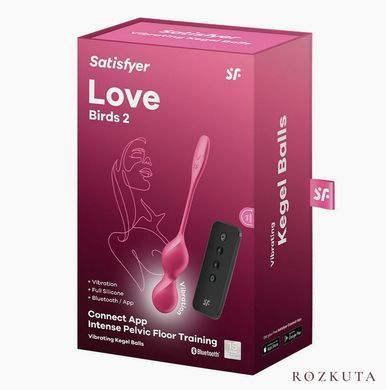 Вагінальні смарт-кульки Satisfyer Love Birds 2 Connect App, червоні, 86 г SX0571 фото
