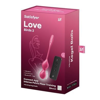 Вагінальні смарт-кульки Satisfyer Love Birds 2 Connect App, червоні, 86 г SX0571 фото