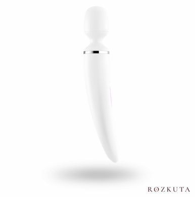 Вібромасажер Satisfyer Wand-er Woman, білий, XXL Chrome SO3458 фото