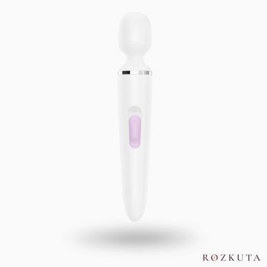Вібромасажер Satisfyer Wand-er Woman, білий, XXL Chrome SO3458 фото