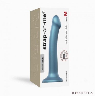 Насадка для страпону Strap-On-Me Mono Density Dildo M Blue, діам. 3,3 см, одношаровий силікон, гнучк SO3569 фото