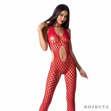 Сексуальний бодістокінг Passion BS065 One Size, Red, комбінезон, велика сітка PBS065R фото