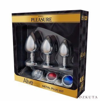 Набір металевих анальних пробок Alive Metal Plug Kit, діаметр 3,2 см / 3,5 см / 4,1 см SO8214 фото
