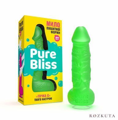 Мило у формі пеніса Pure Bliss BIG Green, крафтове мило-член, натуральне SO6368 фото