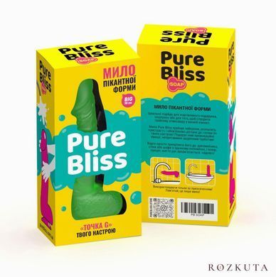 Мило у формі пеніса Pure Bliss BIG Green, крафтове мило-член, натуральне SO6368 фото