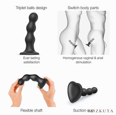 Насадка для страпона Strap-On-Me Dildo Plug Balls Black XL SO8996 фото