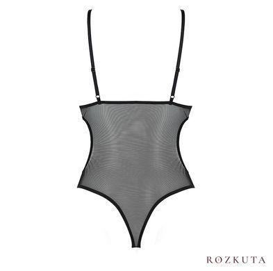 Боді з ажурним ліфом Passion CHRISTA BODY S/M, black SO5754 фото