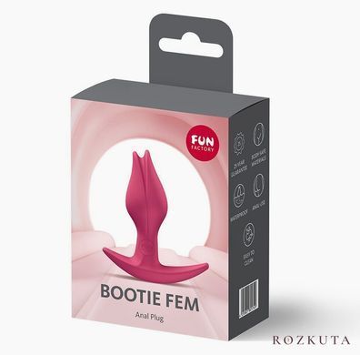Анальна пробка Fun Factory BOOTIE FEM Raspberry, у вигляді бутона, діаметр 2,9 см, тонкий обмежувач SX3694 фото