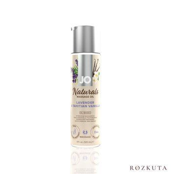 Масажна олія JO Naturals Massage Oil Lavender&Vanilla з натуральними ефірними оліями (120 мл) SO6165 фото