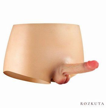Силіконові трусики з порожнистим фалоімітатором Real Body Real Manly Hollow, S/M, для нього SO9956 фото