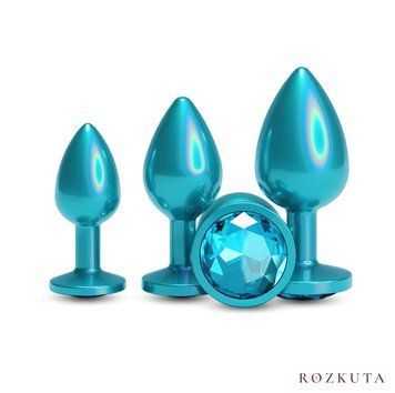 Набір анальних пробок NS Novelties Rear Assets - Trainer Kit - Iridescent Teal - Teal Gem SX4358 фото