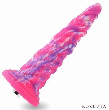Фантазійний фалоімітатор 10.12&Prime; для секс-машин Hismith Silicone Dildo rose Monster Series, KlicLok SO6215 фото