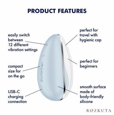 Вібратор Satisfyer Drop To Go, синій SX3835 фото
