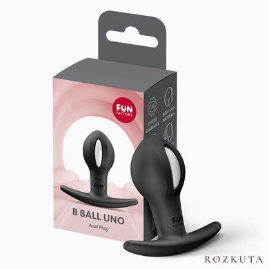 Анальна пробка Fun Factory B BALLS UNO Black, рухома кулька всередині SX3696 фото
