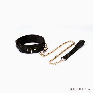Нашийник з повідцем Liebe Seele Boudoir Amor Collar with Leash Black, три кільця SX1668 фото