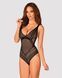 Мереживне боді з декольте Obsessive Estiqua teddy M/L, чорне, широкі лямки SO7260 фото 2