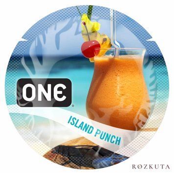 Ароматизований презерватив ONE FlavorWaves Island Punch, 1 шт, запах тропічного коктейлю SX0750 фото