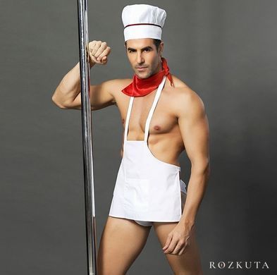 Чоловічий еротичний костюм кухаря "Умілий Джек" One Size: сліпи, фартух, хустка і ковпак SO2266 фото