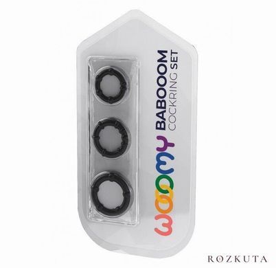 Набір ерекційних кілець Wooomy Babooom cockring set, 3 розміри, відмінно тягнуться SO7436 фото