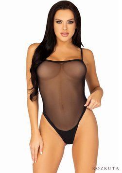Еротичне боді Leg Avenue Cami bodysuit with thong Black M/L, на бретелях SO9167 фото