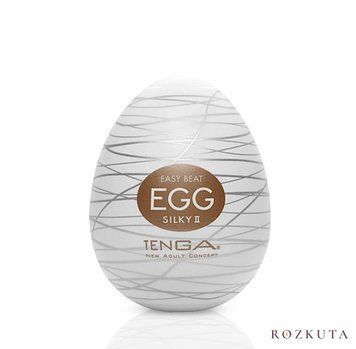 Мастурбатор-яйце Tenga Egg Silky II з рельєфом у вигляді павутини SO5492 фото