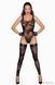 Боді Noir Handmade F242 Tulle body with patterned flock embroidery, S SX0151 фото 3