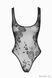 Боді Noir Handmade F242 Tulle body with patterned flock embroidery, S SX0151 фото 6
