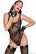 Боді Noir Handmade F242 Tulle body with patterned flock embroidery, S SX0151 фото 1