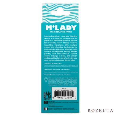 Вібромасажер-мікрофон M'Lady Mini Vibrating Wand, бірюзовий SX3146 фото