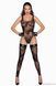 Боді Noir Handmade F242 Tulle body with patterned flock embroidery, M SX0152 фото 3