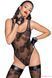 Боді Noir Handmade F242 Tulle body with patterned flock embroidery, M SX0152 фото 1