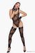 Боді Noir Handmade F242 Tulle body with patterned flock embroidery, M SX0152 фото 4