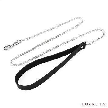 Повідець на ланцюжку із натуральної шкіри Art of Sex - Leash, колір Чорний SO6797 фото