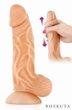 Фалоімітатор із рухомою крайньою плоттю Real Body &mdash; Real JO, діаметр 4 см, TPE SO1888 фото