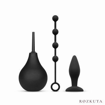 Набір новачка для анальної стимуляції Nexus ANAL BEGINNER KIT, спринцівка, анальне намисто і пробка SO6641 фото