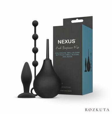 Набір новачка для анальної стимуляції Nexus ANAL BEGINNER KIT, спринцівка, анальне намисто і пробка SO6641 фото