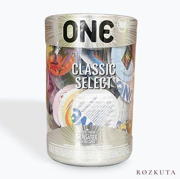 Набір презервативів ONE Classic Select Contest Collection, 100 шт, зі змазкою, паковання-тубус SX0739 фото