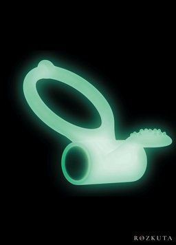 Ерекційне кільце Dorcel Power Clit White PHOSPHO з вібрацією, біле, світиться в темряві MD1397 фото