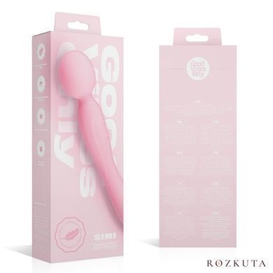 Двосторонній масажер-вібратор Good Vibes Only SIMI Double-Sided Wand Vibrator Soft Silicone, рожевий SX3076 фото