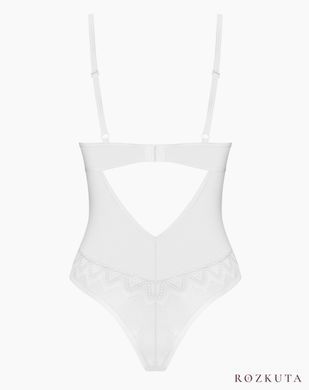 Боді Obsessive Alissium Teddy White, XL/2XL, ліф з м&rsquo;якою чашкою, високі вирізи для ніг SX0596 фото