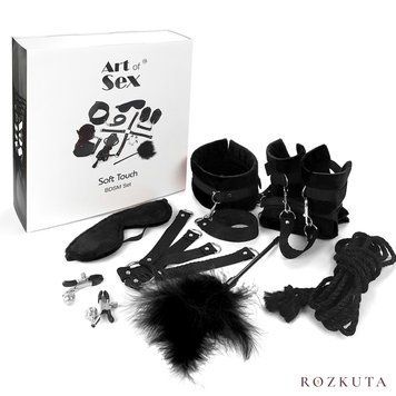 BDSM-набір Art of Sex &ndash; Soft Touch BDSM Set, чорний, 9 предметів SO6598 фото