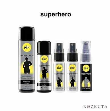 Стимулювальний лубрикант на водній основі pjur Superhero Energizing glide 100 мл, з екстрактом гінкго білоба PJ10590 фото