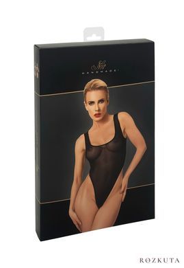 Боді Noir Handmade F322 Paparazzi, S, прозоре, низ стрінги, високі вирізи SX0363 фото
