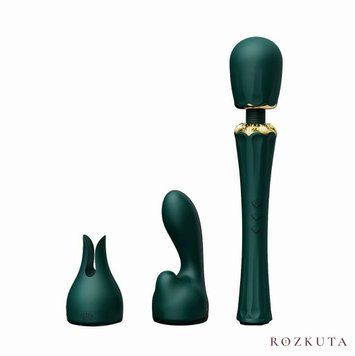 Вібромасажер Zalo Kyro Wand Turquoise Green з насадками SO6650 фото